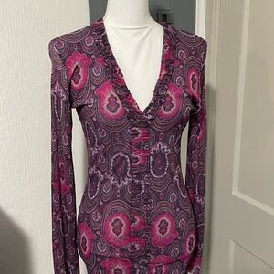 Sweet Pea Vibrant Paisley Blouse
